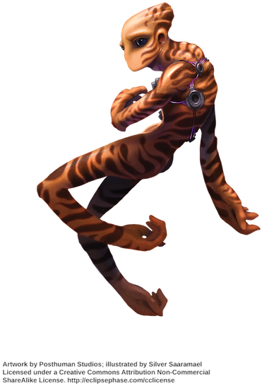 Salamander - Eclipse Phase Art (480x621), Png Download