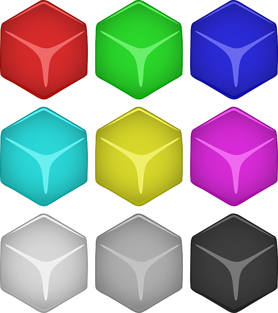 Cubes, Blocks, Blue, Green, Grey, Red, Jelly, Rounded - 3d Cube (569x640), Png Download