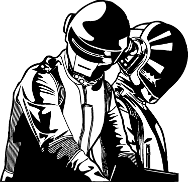 Vinilo Decorativo Daft Punk - Daft Punk Stencil (374x363), Png Download