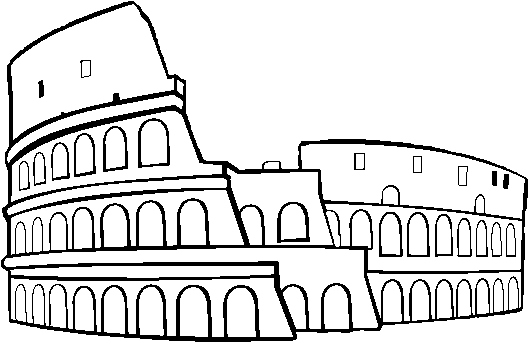 Colosseum Coloring Pages Google Picture Library Download - Easy To Draw Colosseum (600x470), Png Download
