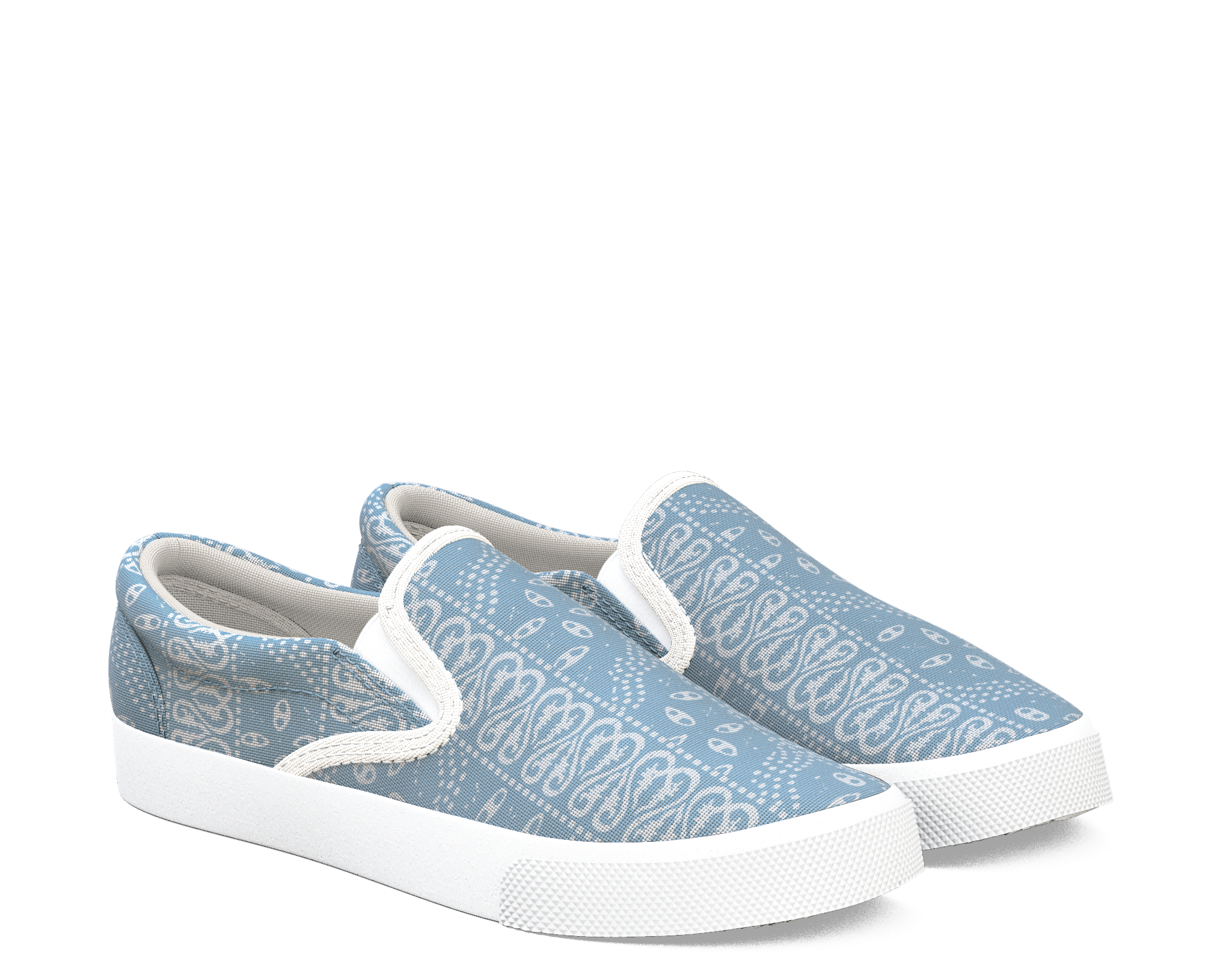 60610 1178 600 Batik Fdlcreative Blue Unisex Slipon - Shoe (2048x2048), Png Download