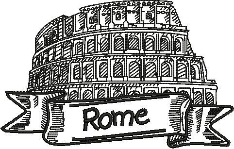Label - Rome Drawing (482x307), Png Download