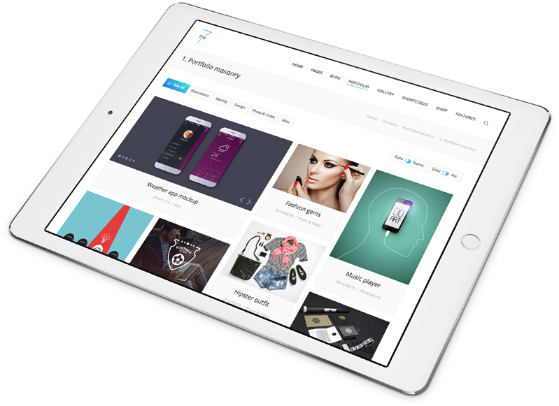 The7 Gen2 Ipad - Ipad Web Design (799x581), Png Download