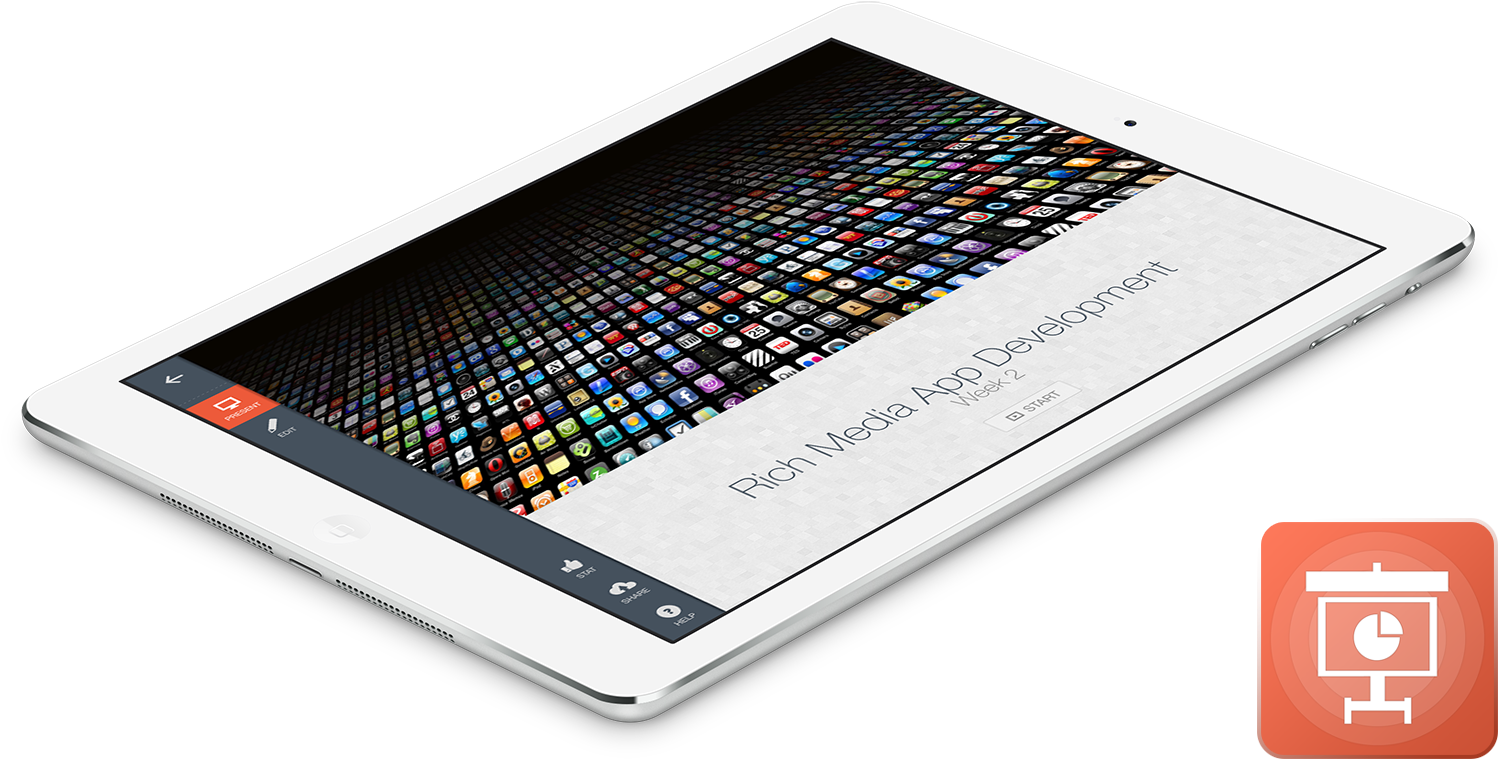 0 Is Presentation App Born For The Ipad - Ipad App Mockup Png (1600x853), Png Download