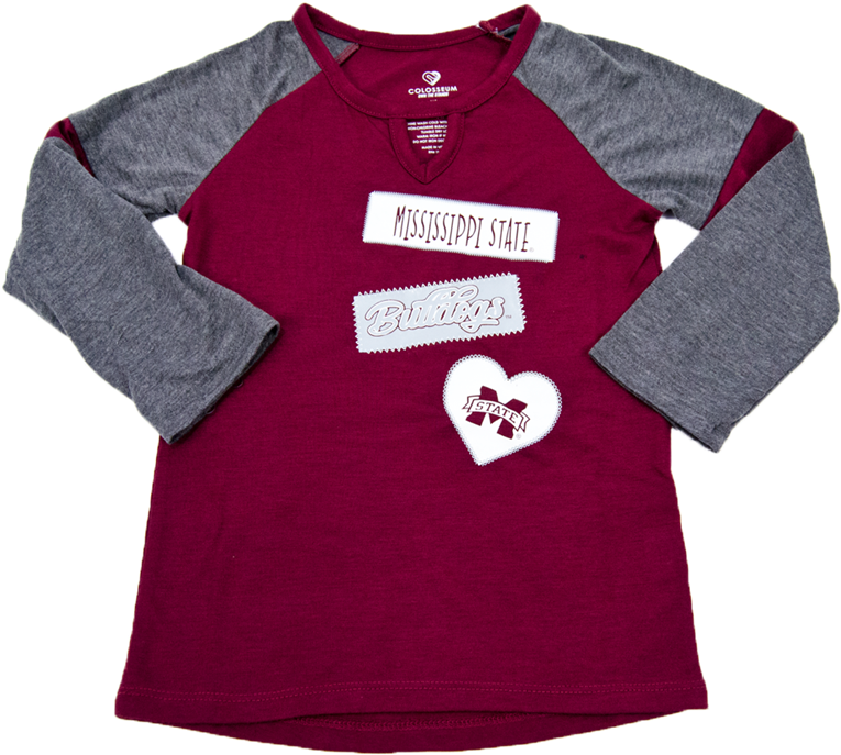 Colosseum Youth Banner M Heart Raglan Long Sleeve Tee - Raglan Long Sleeve Tee (800x800), Png Download