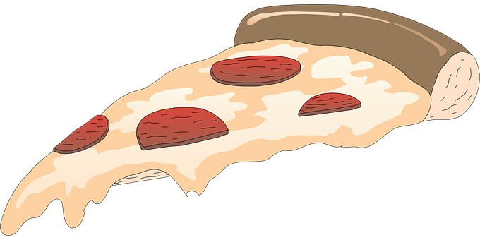 Pizza Slice Cheesy Tomatoes Fast Food Pizz - Transparent Background Pizza Clipart Png (680x340), Png Download