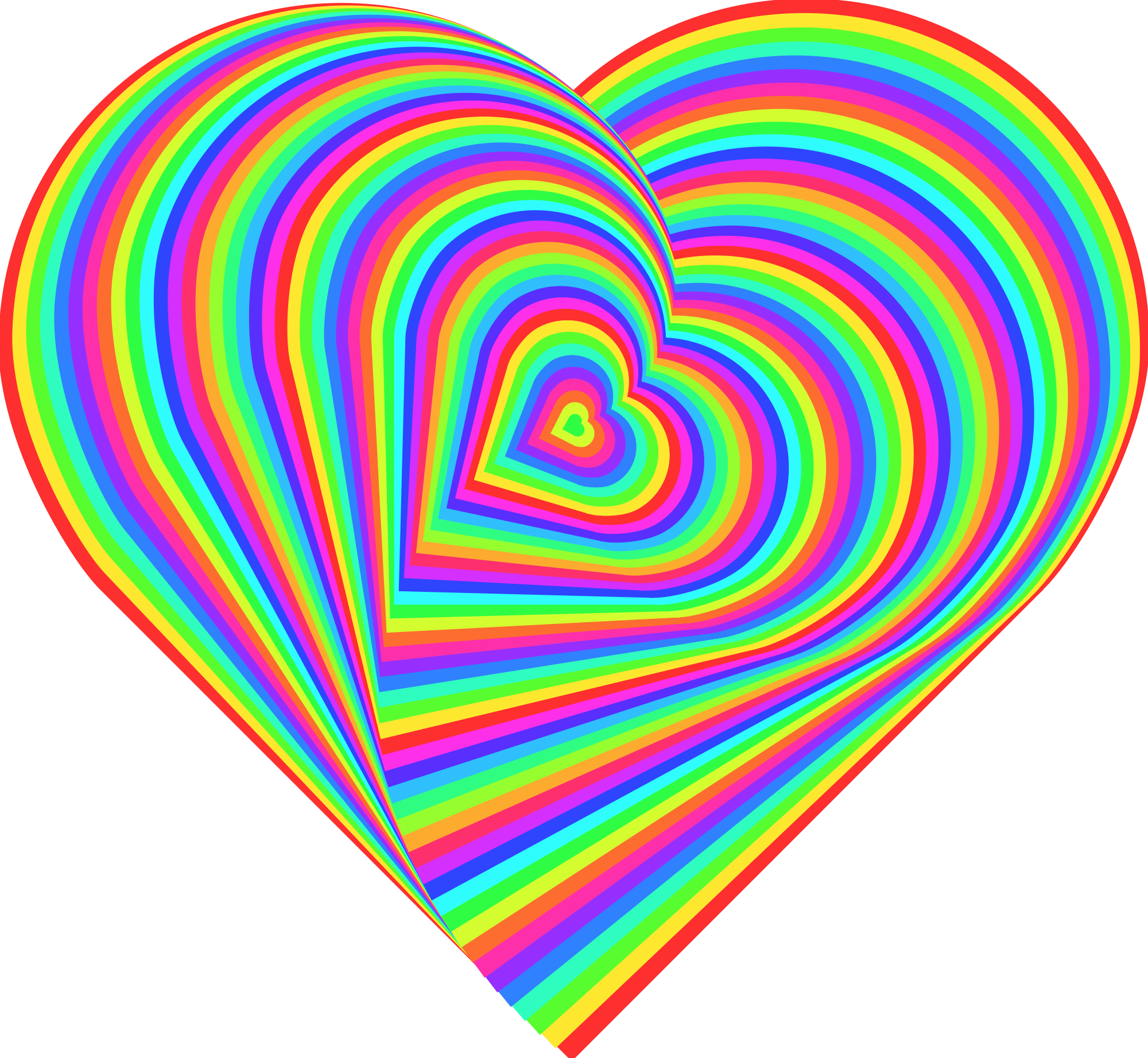 Love Heart Rainbow - Rainbow Heart (2000x1843), Png Download