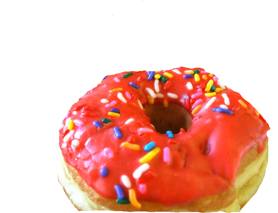 Red Doughnut - Cherry Iced Donuts (922x691), Png Download