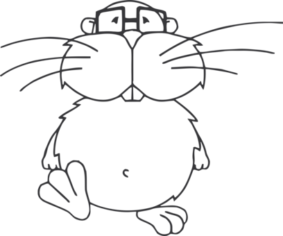 Mammal Eye American Beaver Drawing Cartoon - Clip Art (408x340), Png Download