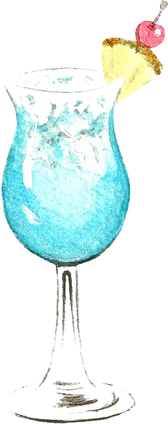 Cocktails - Blue Hawaii (499x652), Png Download