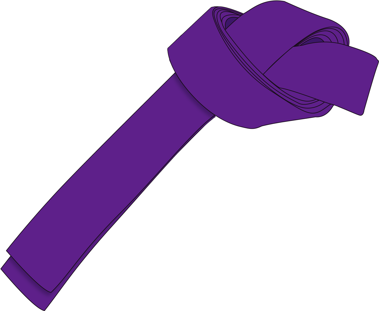 Ichf Purple Belt 6th Gup Large - Purple Belt Transparent (1371x1166), Png Download