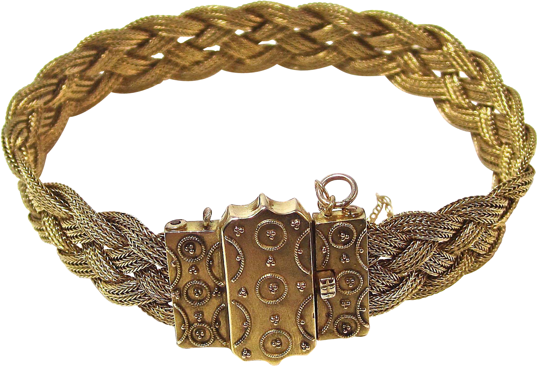 Victorian Antique Foxtail Chain Wedding Bracelet - Victorian Antique Foxtail Chain Wedding Bracelet 14k (1739x1739), Png Download