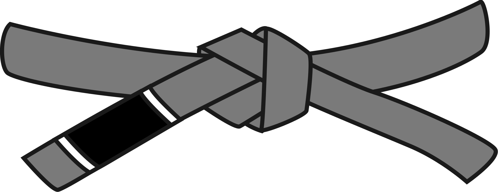 Grey Belt Png - Jiu Jitsu Grey And White Belt (2000x772), Png Download