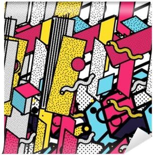 Glitched Horizontal Stripes - Black Ballet Flats By Foldy - Black & Yellow Geometric (400x400), Png Download