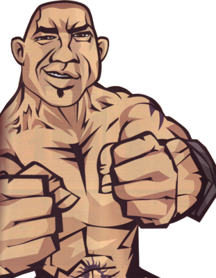 Wrestling Psd Detail - Batista Cartoon (311x400), Png Download