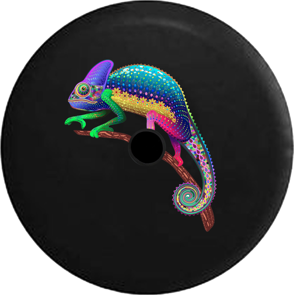 Jeep Wrangler Jl Backup Camera Day Psycodelic Peace - Colorful Chameleon (1024x1026), Png Download