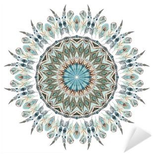 Watercolor Ethnic Feathers Abstract Mandala - Mandala Watercolor (400x400), Png Download