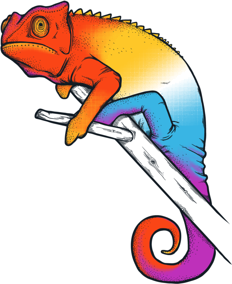 Confused Chameleon Wall Clock - By Naolito (860x1024), Png Download