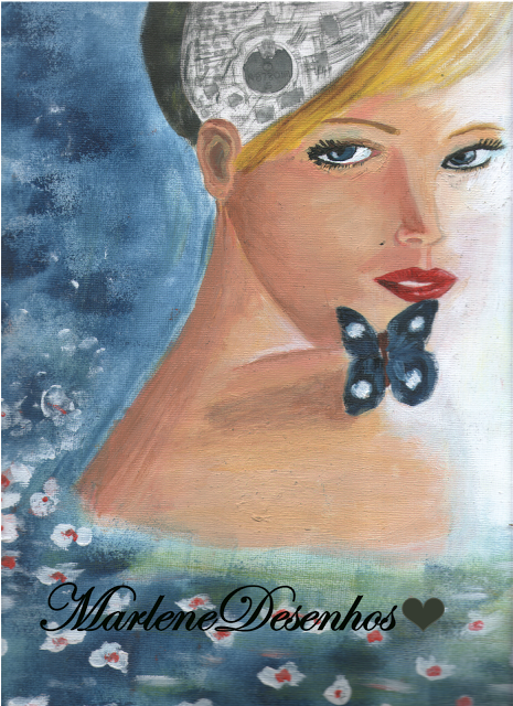 Marlene Fazendo Arte - Painting (640x640), Png Download