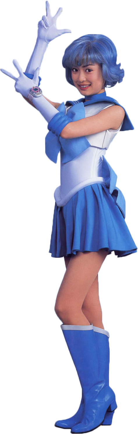 Pgsm-mercury - Pretty Guardian Sailor Moon Sailor Mercury (474x1486), Png Download