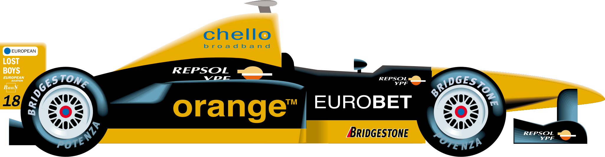 This Free Icons Png Design Of Formula 1 Racecar (2050x534), Png Download