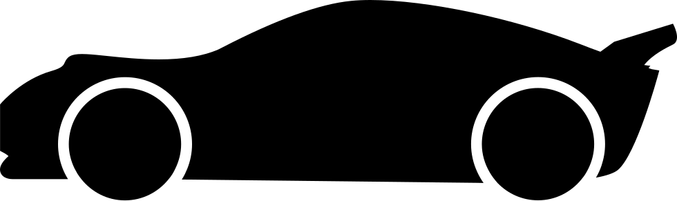 Racing Car Silhouette At Getdrawings Com Free - Car Silhouette Side View (980x291), Png Download