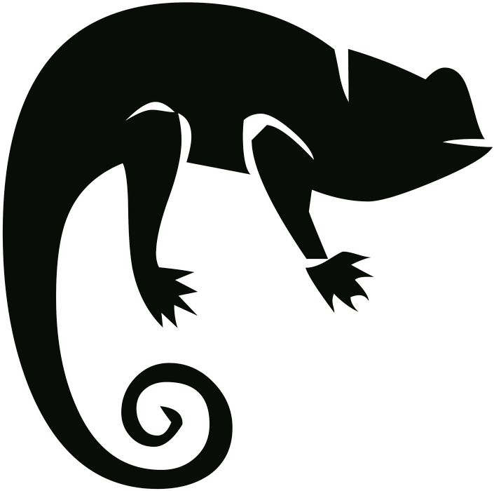 Clipart Freeuse Stock Chameleon Vector Flat - Chameleon Silhouette Png (725x720), Png Download