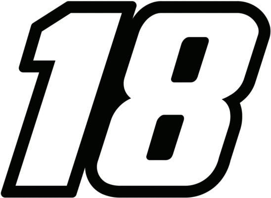 Race Car Clipart Number - Kyle Busch Number 18 (600x600), Png Download