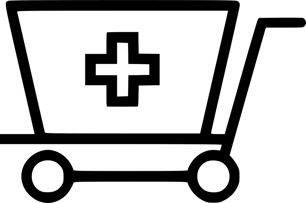 Doctor Cross Cart Trolly Svg Png Icon Free Download - Retro Kitchen Medicine Box Black Cross (980x650), Png Download