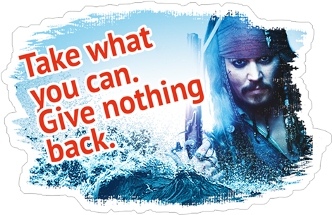 Viber Sticker «pirates Of The Caribbean» - Johnny Depp Tumblr 2011 (490x317), Png Download