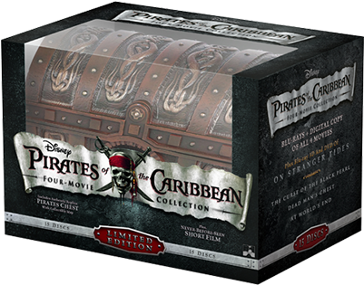 Pirates Of The Caribbean Four-movie Collection - Pirates Of The Caribbean Dvd Box (400x400), Png Download