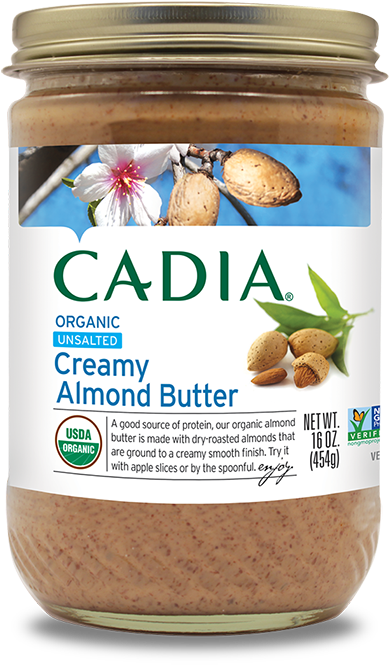 Responsibly Sourced Nuts And Seeds, Cadia® Organic - Cadia Peanut Butter Creamy No Stir Organic Jar 16 Oz (700x700), Png Download