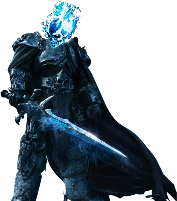 Blue Drawing Ghost Rider Clip Art Royalty Free Download - Lich King Png (600x675), Png Download