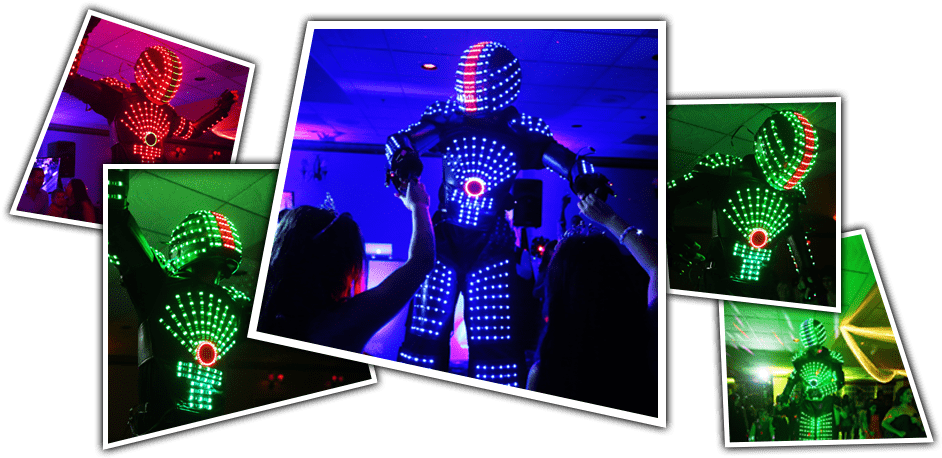 The Led Robots Take The Stage - Graphic Design (952x479), Png Download