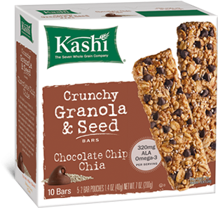 Chocolate Almond Png - Kashi Crunchy Granola & Seed Bars, Chocolate Chip (360x340), Png Download