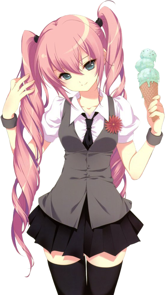 Render Luka Megurine By Beatomegu-d462fti - Anime Girl Pink Hair Pigtails (672x1023), Png Download