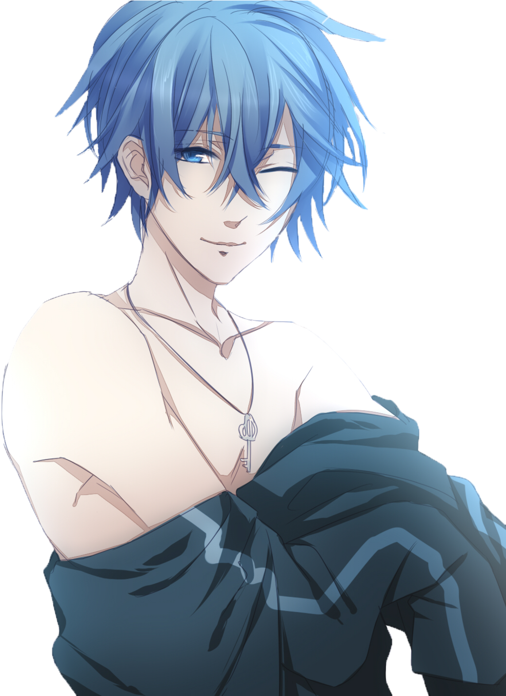 Tyler Blue Cute Guy in Blue Hair Michell P  Illustrations ART street