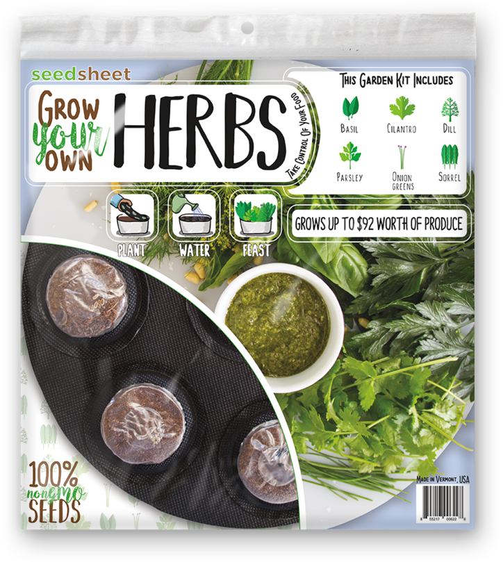 Gyo Herbs Seedsheet - Grow Your Own Garden Kit Seed Sheet (750x835), Png Download