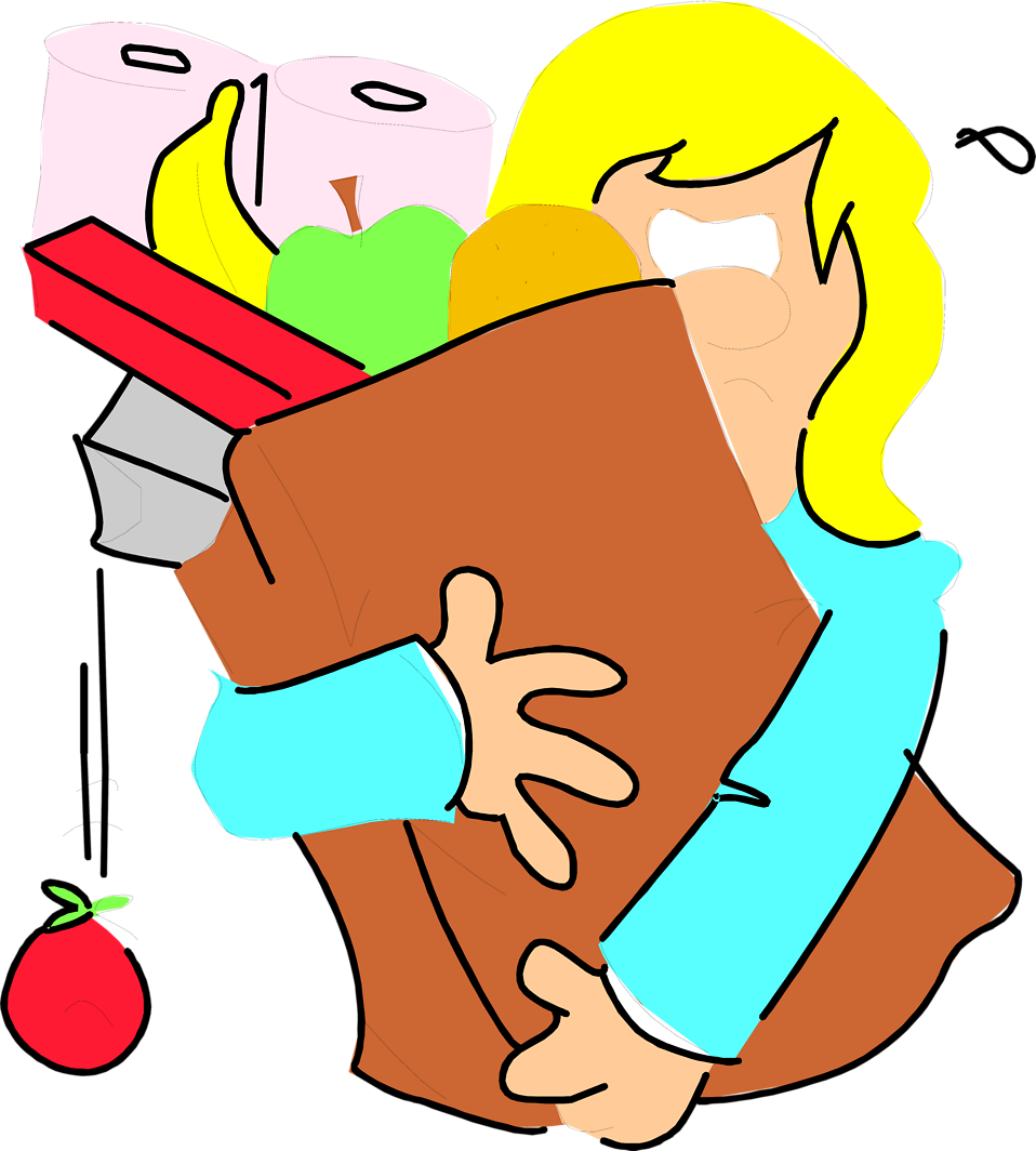 Clip Art Grocery Bag - Grocery Clipart Transparent Background (958x1064), Png Download