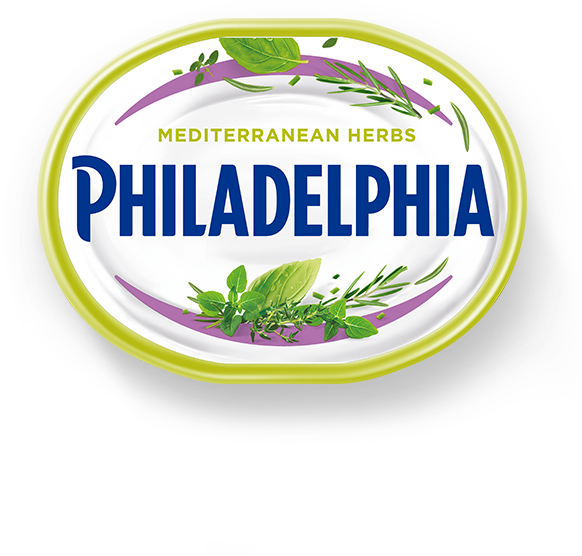 Philadelphia With Mediterranean Herbs - Philadelphia Garlic And Herb (600x600), Png Download