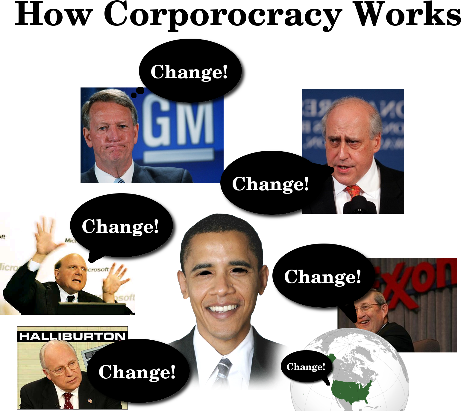 Corporocracy Map - Barack Obama (1600x1600), Png Download