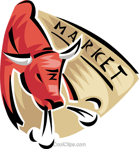 Bull Stock Market Royalty Free Vector Clip Art Illustration - Börse Clipart (447x480), Png Download