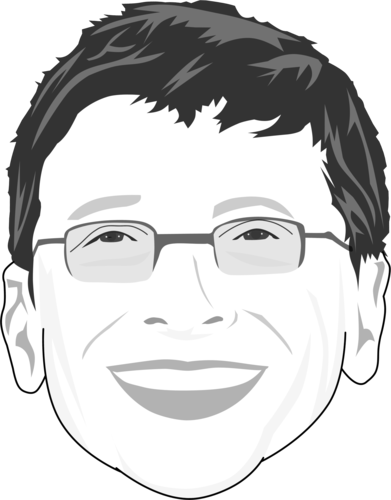 Bill Gates Caricate Of Bill Gates By Thecartoonist - Bill Gates Cartoon Png (391x500), Png Download