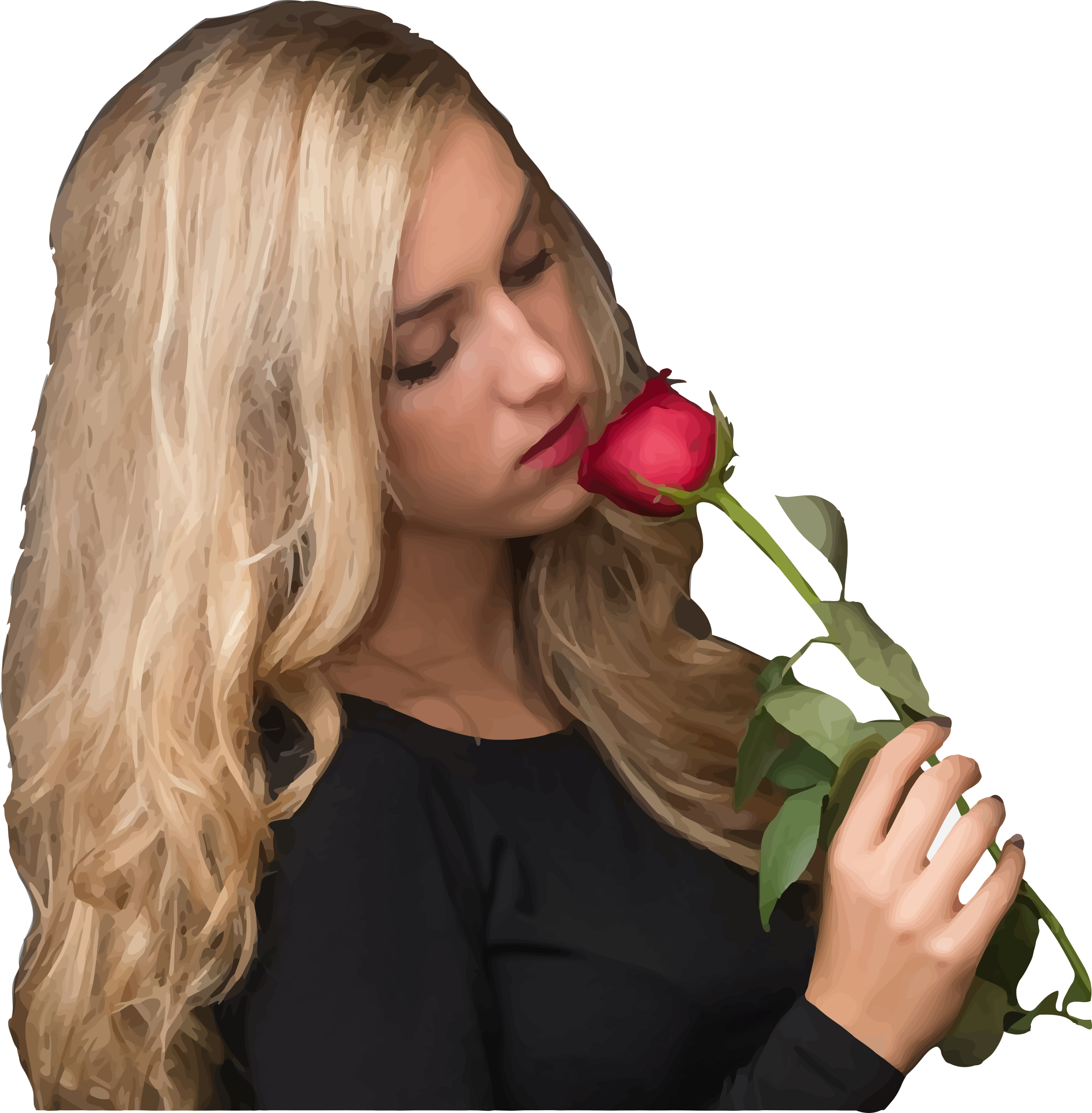 This Free Icons Png Design Of Girl With Rose (2355x2400), Png Download