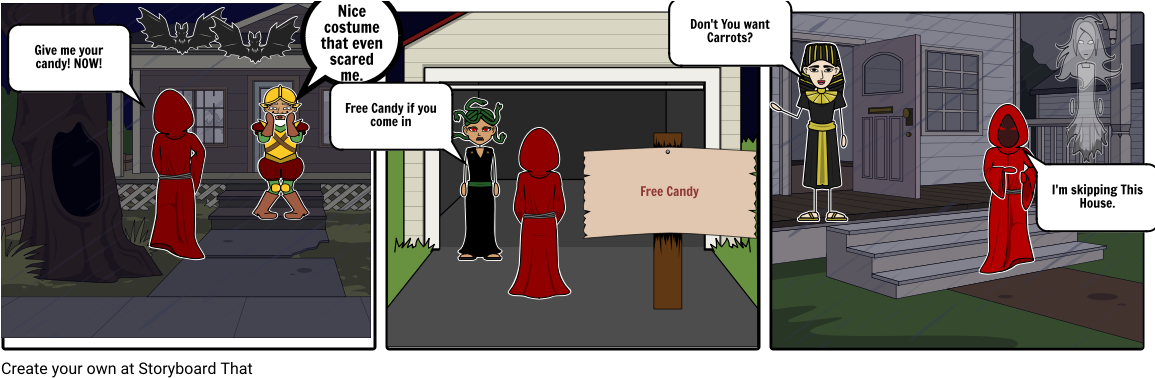 Trick Or Treat - Cartoon (1164x385), Png Download