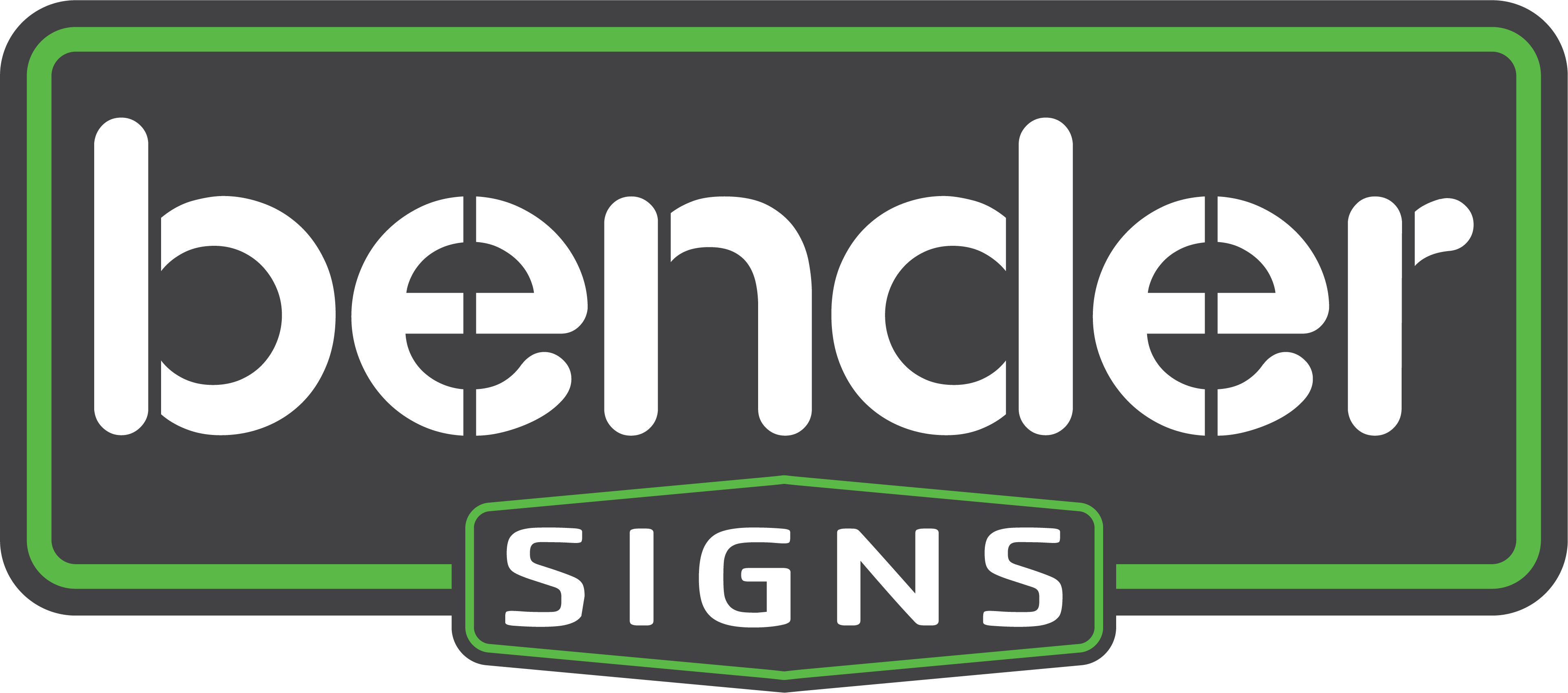 Bender Is The Best Source For All Of Your Custom Signage - Sign (3845x1700), Png Download
