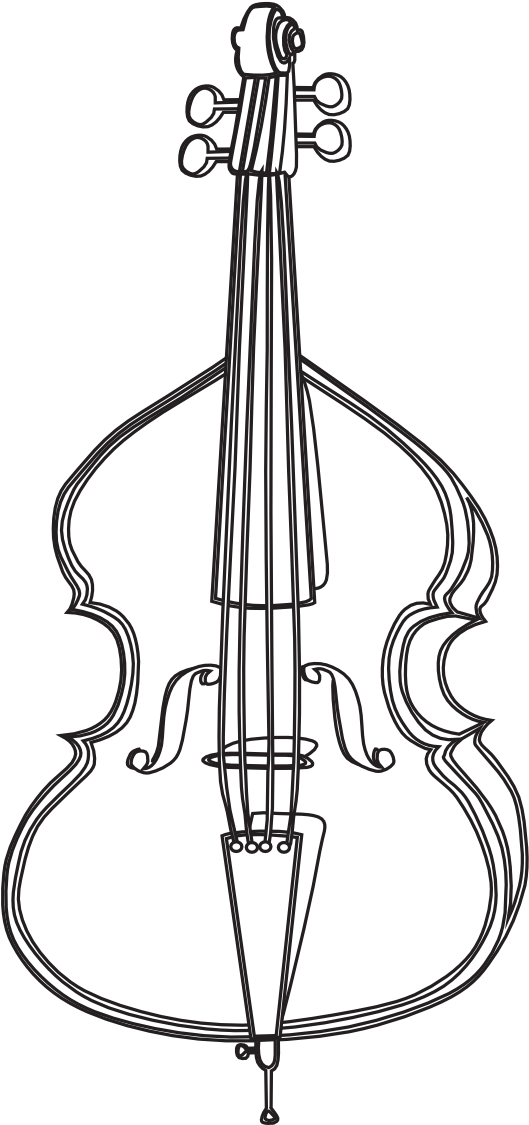 Cello Black And White Clipart - Cello Drawing (999x1293), Png Download