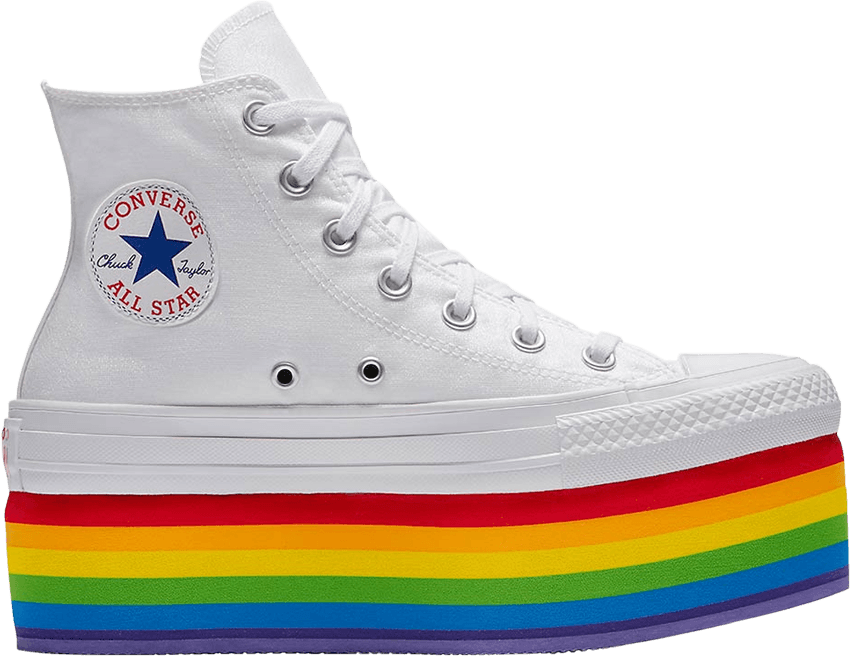 Miley Cyrus X Chuck Taylor Pride All Star Platform - Converse Miley Cyrus Platform (850x656), Png Download