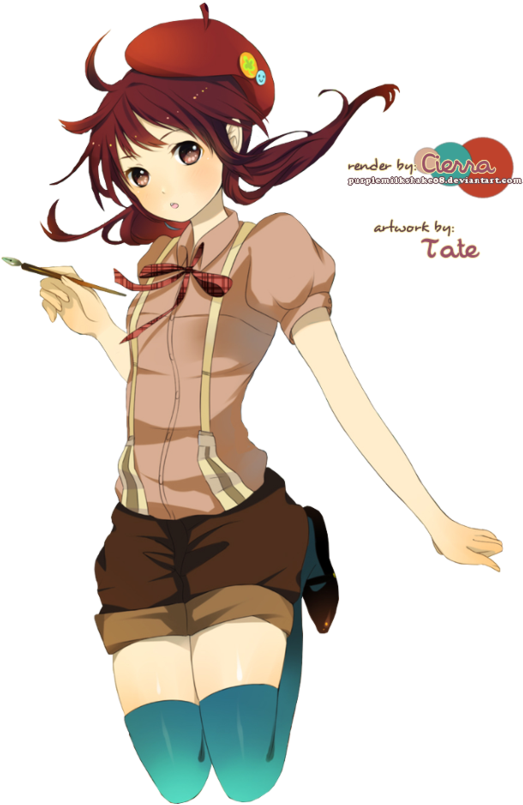 Anime Girl Artist Png (600x848), Png Download