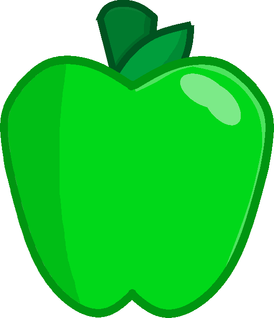 Green Apple Remade - Bfdi Green Apple (552x641), Png Download
